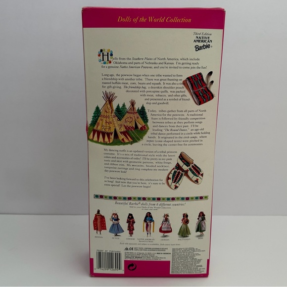 Vintage Collectible Barbie 1994 Native American Barbie Dolls Of The World #12699 - Picture 3 of 10